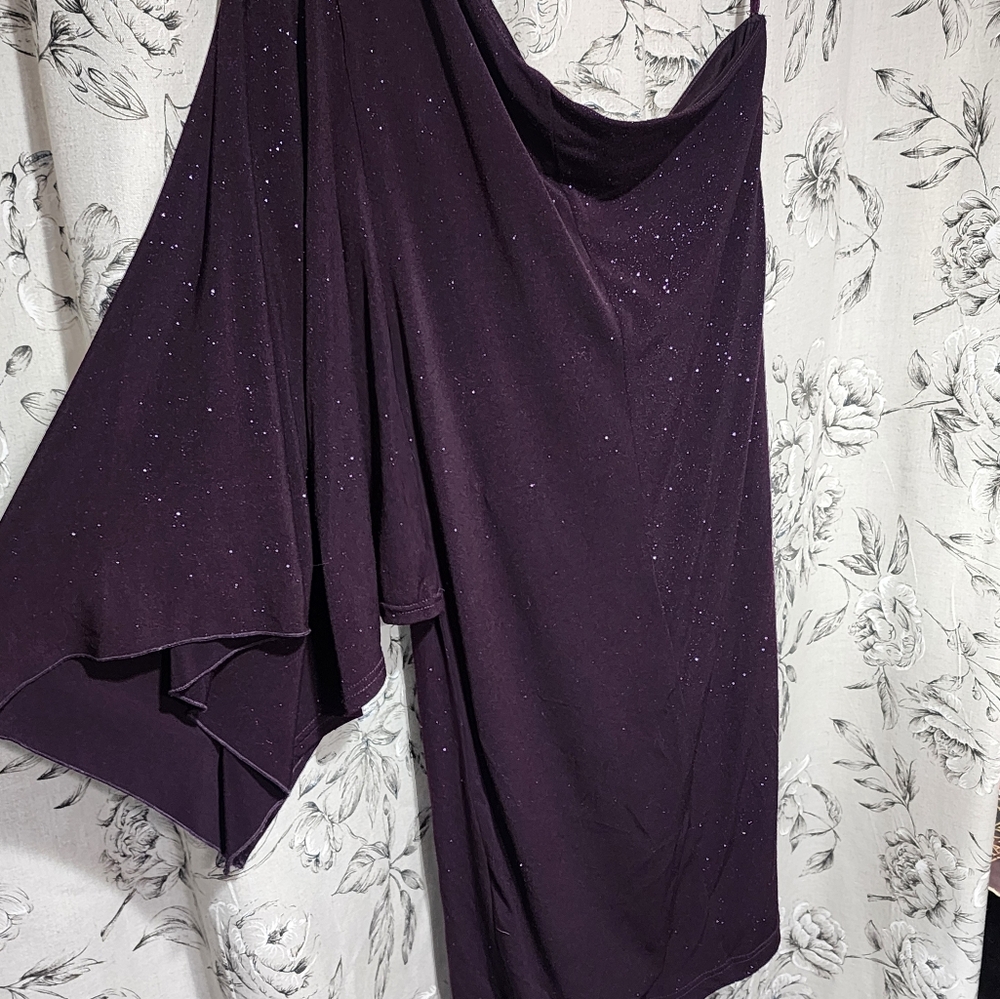 Purple One-Sleeve Cocktail Dress